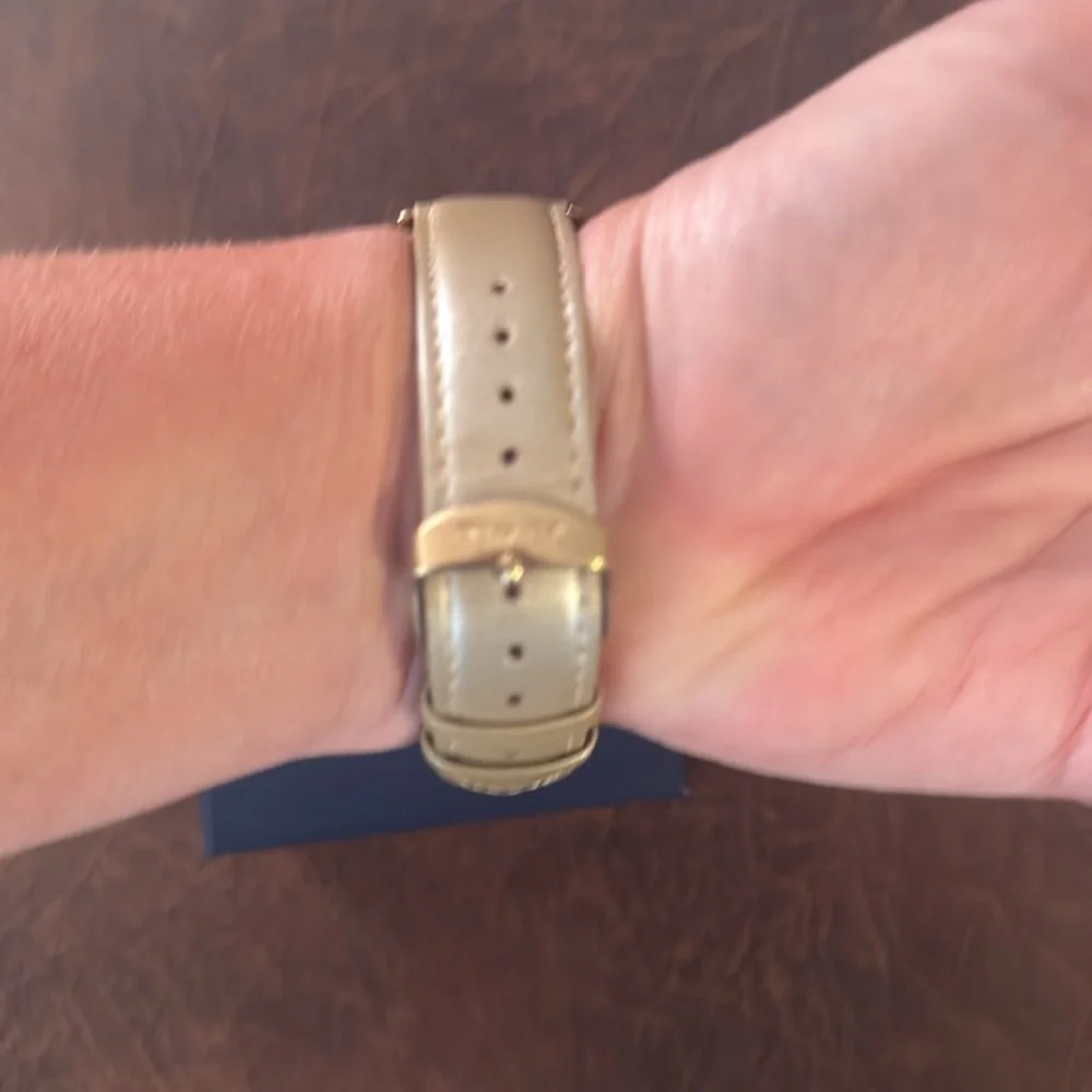 Timex Gold Watch with Leather Gold Band